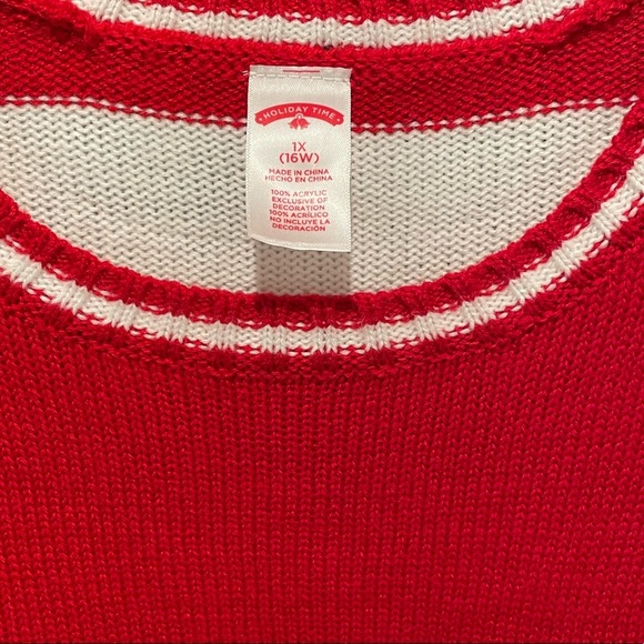 Cozy knit sweater with adorable penguins in hats & sunglasses Size 3X (22W-24W) - Picture 3 of 3